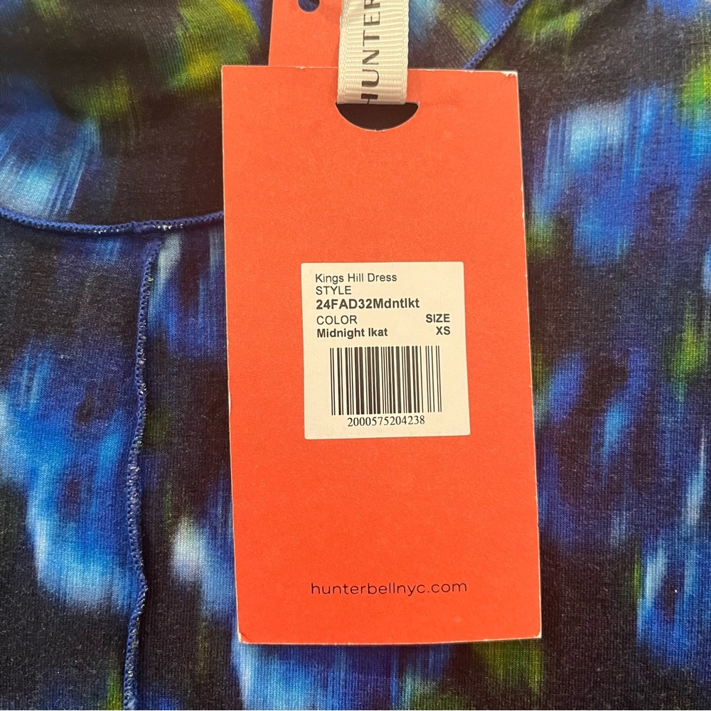 NWT Hunter Bell Maxi Dress Blue Floral Kings Hill Stretch Jersey Long Sleeve XS - Picture 5 of 13